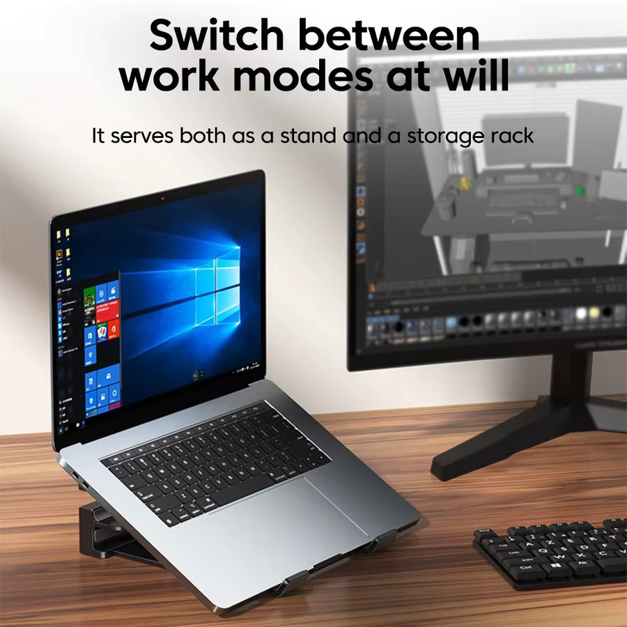 Faltbarer Laptop-Ständer von Olaf als verstellbarer Notebook-Halter für MacBook, iPad und Tablet in Schwarz oder Weiß - Bild 4