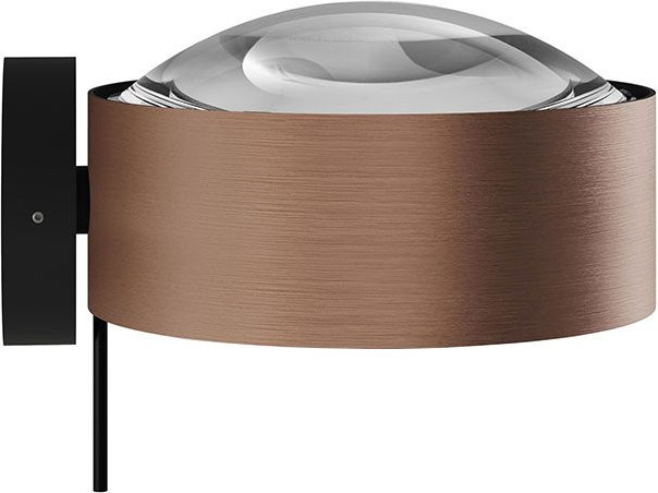 Top Light Puk! 160 Wall Avantgarde LED-Wandleuchte in Kupfer gebürstet und Schwarz matt mit Glas und klarer Linse (2700K) - Bild 1