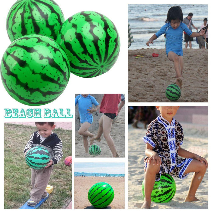 Aufblasbarer Poolball in Wassermelonenform für Strand und Party, Durchmesser: 22 cm - Bild 8