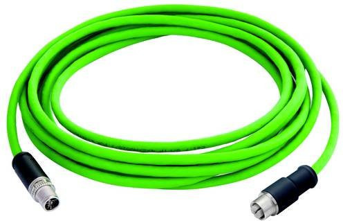 Telegärtner Cat6a Ethernet LAN Verbindungsleitung mit Stecker und Buchse, Schwarz/Grün, Länge: 0,5 m - Bild 1