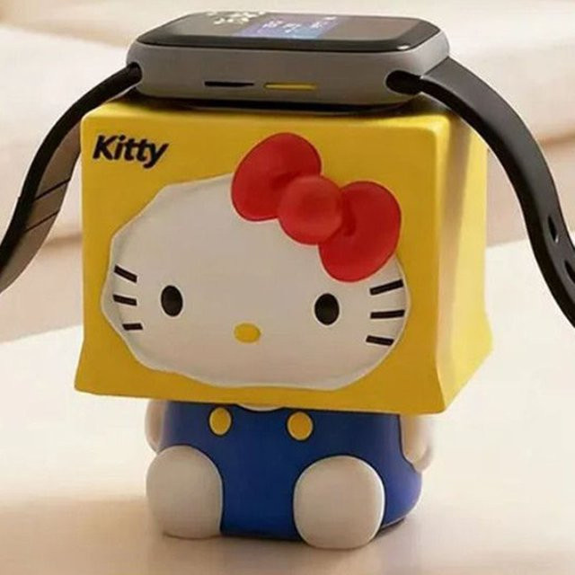Aoger Hello Kitty Ladeständer für Apple Watch als niedliche Schreibtisch-Ladestation und Cartoon-Ornament-Deko - Bild 1