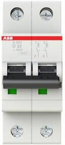 ABB S202-D32 Leitungsschutzschalter 32A 400V Grau 2CDS252001R0321 - Bild 1