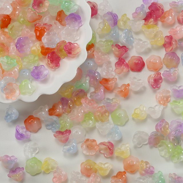 Bellflower Lampwork Glas Spacer Perlen, 7x12mm, Bunt, 30 Teile/Los - Bild 1