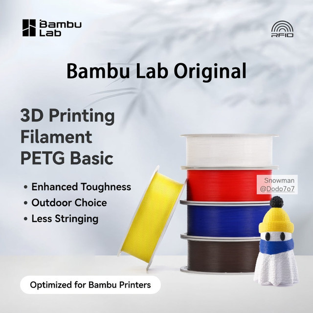 Bambu Lab Original PETG Basic 3D-Drucker Filament, grün/mehrfarbig, 1 kg - Bild 1