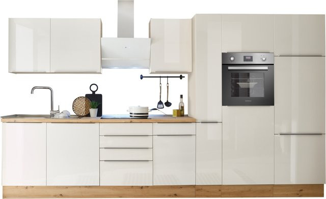 RESPEKTA Marleen Küchenblock in Weiß mit Backofen und KühlKombi, Breite: 370 cm - Bild 1