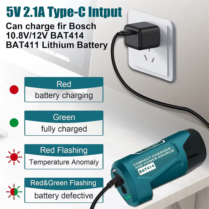 Bosch Akku-Adapter für 10,8 V und 12 V Akkus mit USB-Anschluss und DC 12 V Steckdose für beheizte Jacken - Bild 4