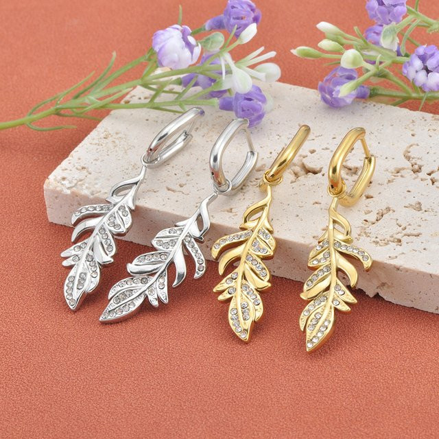 Lokaer Ohrringe Edelstahl, Zirkonia, Gold, Damen - Bild 1