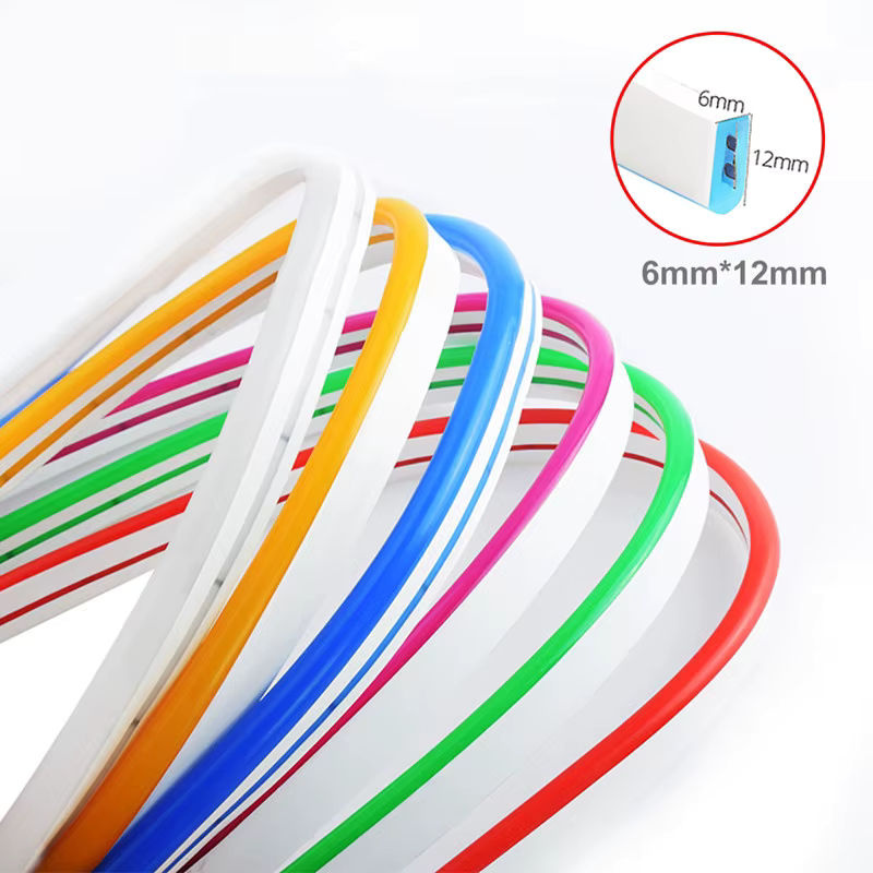 Multicolor LED Neon Flex Streifen aus Silikon, 12V wasserdicht, transparent, Breite: 1 cm - Bild 3