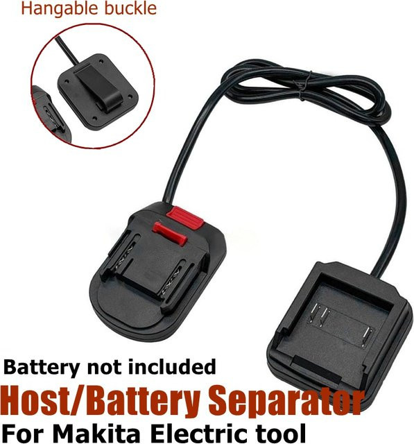Lomvum Zhipu Akku-Adapter für Makita 18V Li-Ionen-Akkus mit Erweiterungskabel in Schwarz - Bild 1