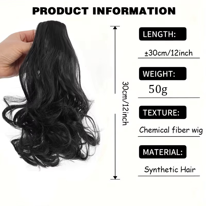 LUPU Clip-in-Haarverlängerung, kurz lockig, 30 cm, Damen - Bild 3