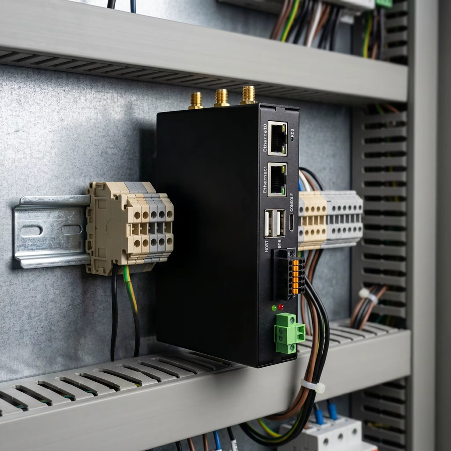 EOENKK TM-CP2B IoT-Industrie-Gateway mit Ubuntu 24.04, 4G-LTE, Modbus TCP/IP, RS485, CANFD, GPIO und Ethernet, Schwarz - Bild 5