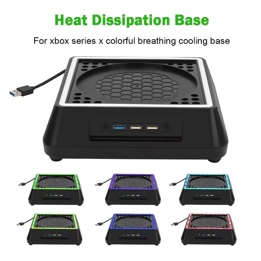 Royaldraid Kühlventilator-Standfuß für Xbox Series X mit 3 Geschwindigkeitsstufen, LED-Beleuchtung und USB-Anschluss - Bild 2