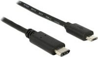 Delock USB 2.0 Kabel mit USB-C Stecker auf Micro-USB Stecker in Schwarz, 1,00 m - Bild 1