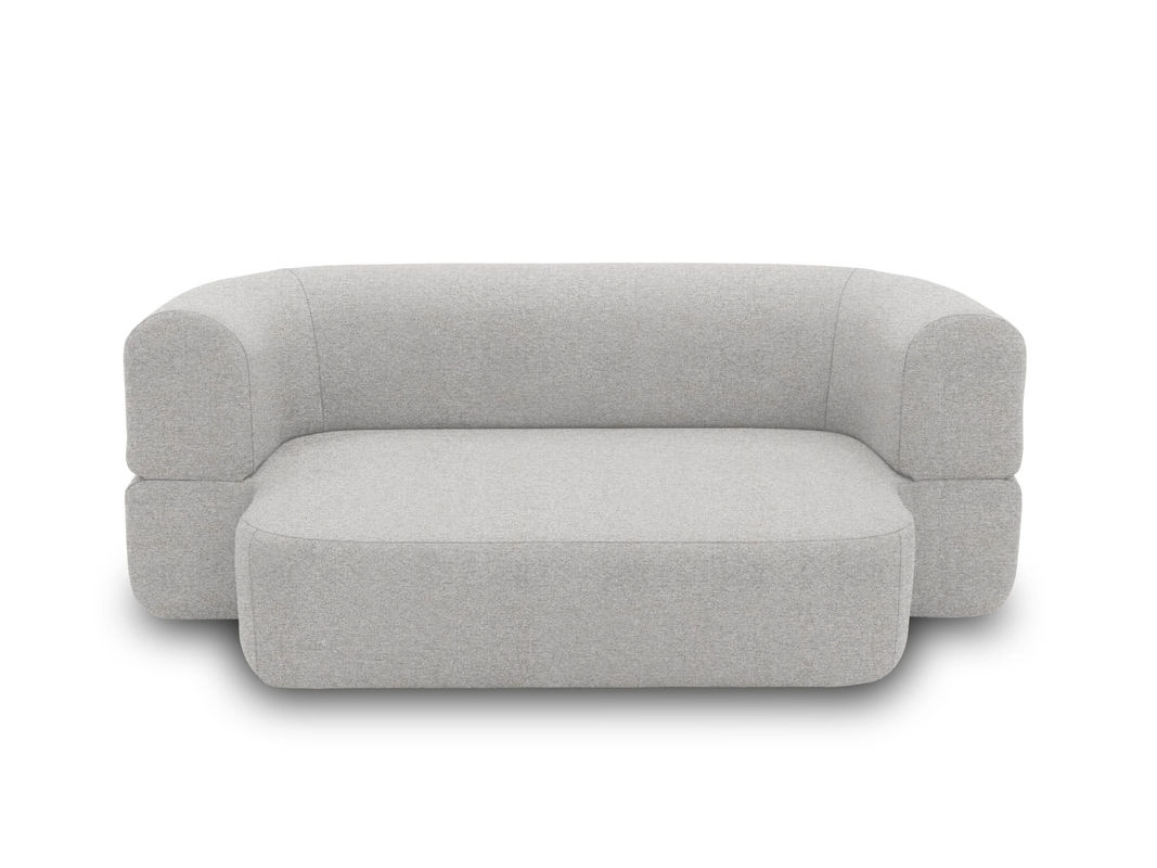 DOMO Schlafsofa Rennes mit Schlaffunktion und Armlehnen in Silber - Bild 2