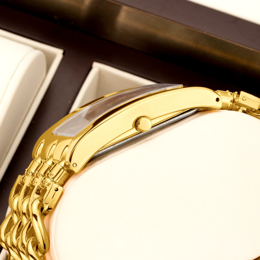 YaLaLuSi Armbanduhr, Gold, Quarz, Analoguhr, Rechteckig, Unisex - Bild 3