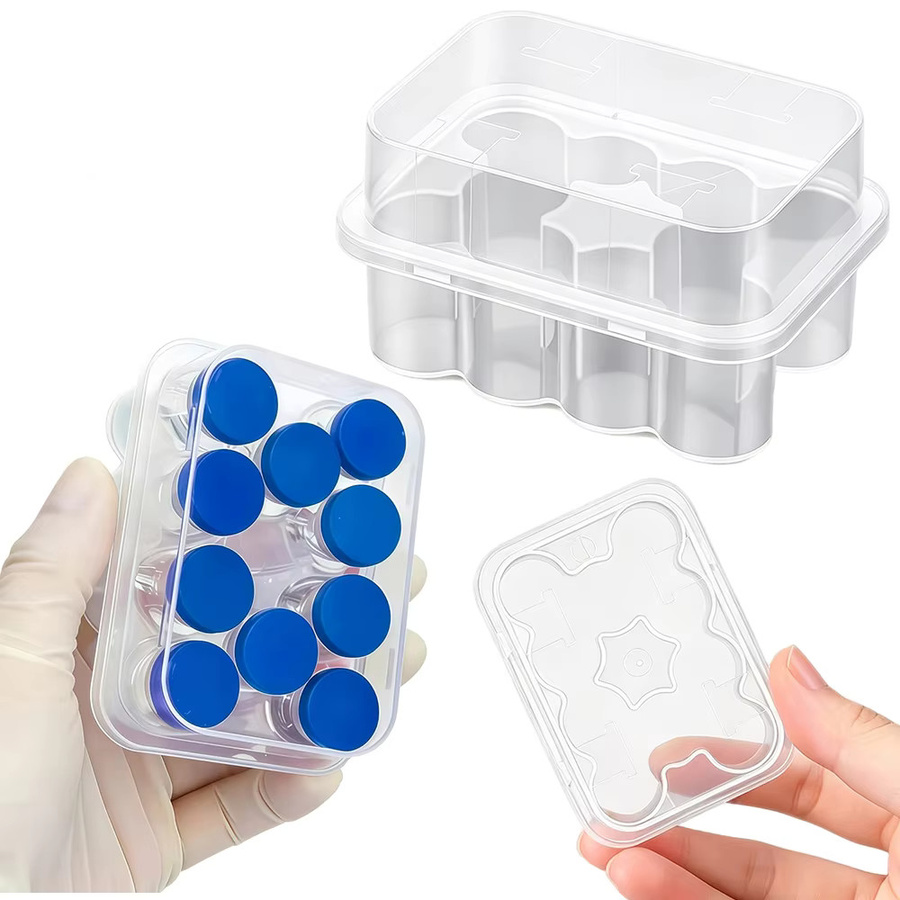 Tragbare Peptid-Aufbewahrungsbox mit 10 Fächern für 3ml Glasfläschchen und Mikroröhrchen, transparenter Kühlschrank-Organizer aus Kunststoff - Bild 3
