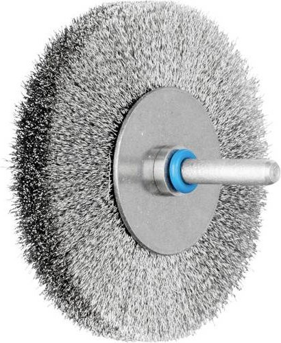 PFERD TOOLS INOX-TOTAL Rundbürste ungezopft aus Edelstahl mit Ø 80 mm Durchmesser und 15 mm Breite, Schaft-Ø 6 mm, Draht-Ø 0,15 mm, Farbe Silber/Blau - Bild 1