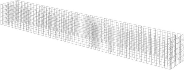 DELUKE Gabionen Hochbeet ROON aus verzinktem Stahl in Silber, B/T/H: 450 x 50 x 50 cm