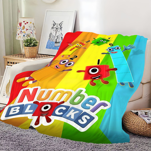 Gemütliche Cartoon-Decke mit grafischem Design in Multicolour für Sofa und Schlafzimmer - Bild 1