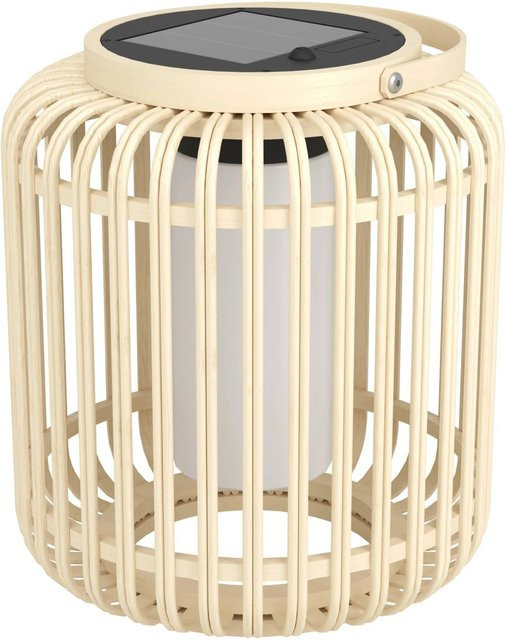 Eglo LED-Solar-Tischleuchte Marliano in Braun mit Holzgeflecht für den Outdoor-Bereich, Höhe: 24 cm, Durchmesser: 21 cm - Bild 1