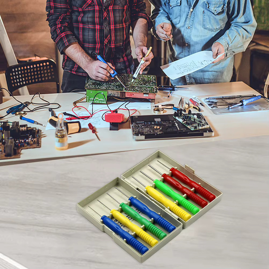 Vibratite 8-teiliges Edelstahl Hohl-Nadel-Entlötwerkzeug Set für DIP-Komponenten mit Aufbewahrungsbox in Multicolor - Bild 3