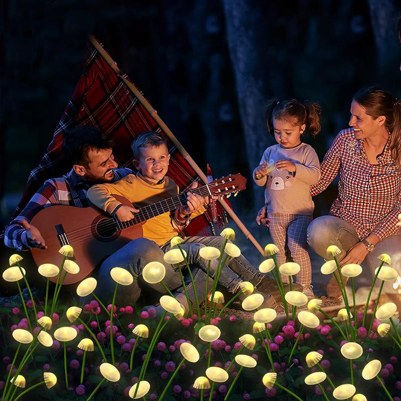 YWZT BEIMT Solar Quallen Schwinglichter mit 10 LEDs, Wasserdichte Garten-Solarleuchte in Weiß für Terrasse und Rasen, Warmweiß - Bild 8