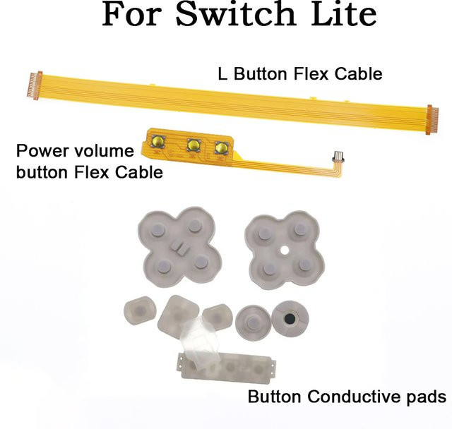 TingDong Ersatzteil-Set für Nintendo Switch Lite: Ein/Aus-Schalter, Lautstärketaste, Flexkabel und Linkstastenplatine - Bild 1