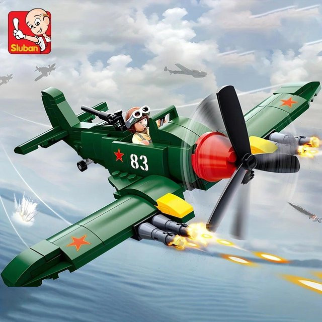Sluban Militär Angriff Flugzeug Modell Baustein, 170 Teile - Bild 1