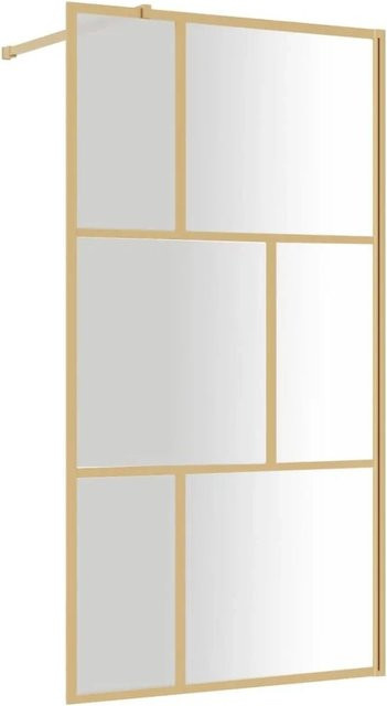 vidaXL Duschwand für begehbare Dusche aus ESG-Klarglas in Gold, B: 115 cm, H: 195 cm - Bild 1