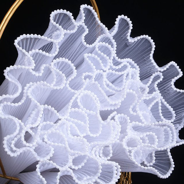 Blumenverpackungspapier mit Perlen-Wellengarn und Spitzen-Netz für Floristik und Geschenke, Breite: 28 cm, Länge: 450 cm - Bild 1