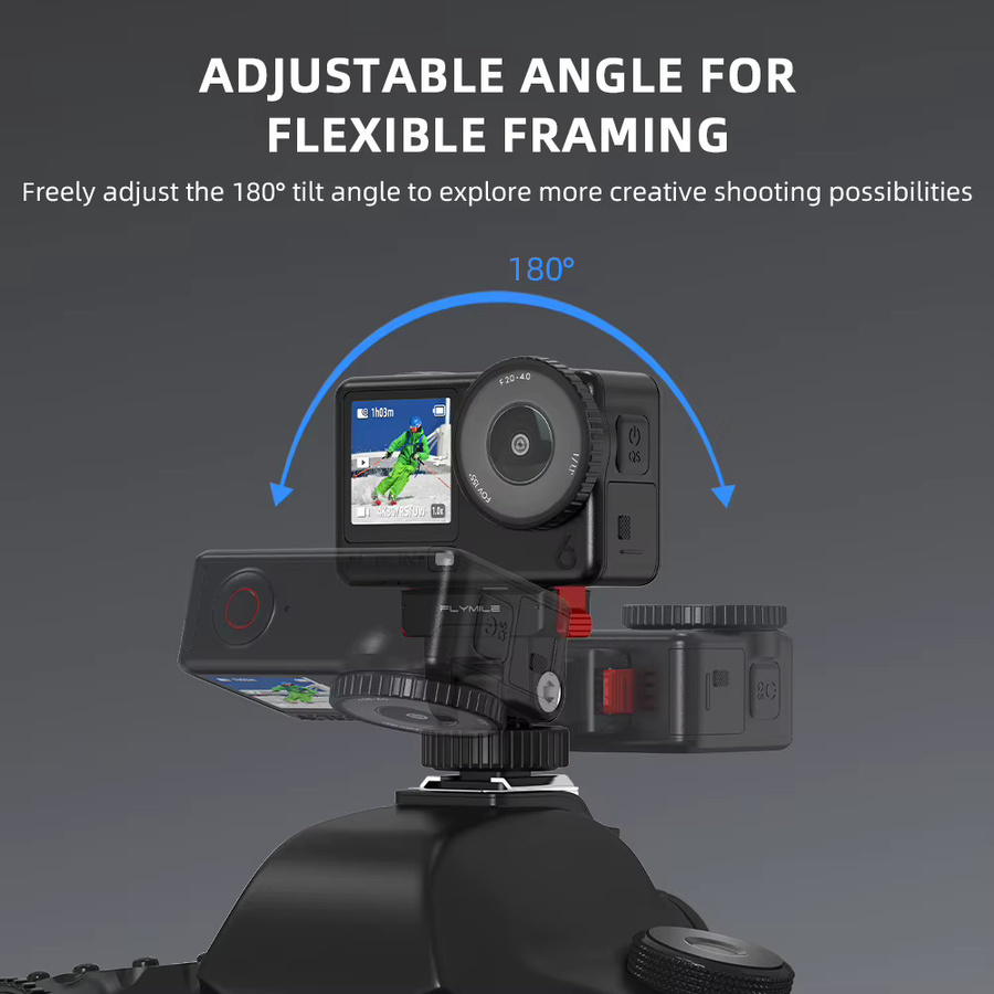 Flymile Schnellverschluss-Basis mit magnetischer Adapterhalterung für DJI Osmo Action 6 in Schwarz - Bild 2