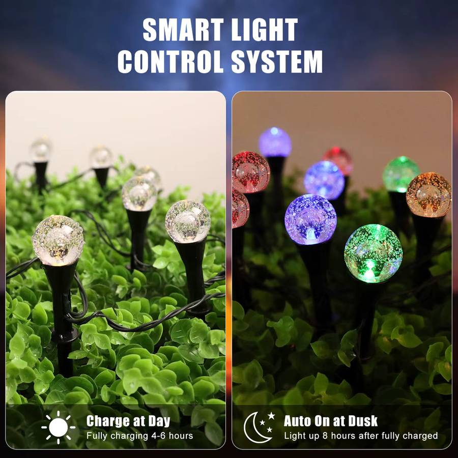 Leclstar Solar Bubble Ball Lichterkette mit 30 LED in Multicolour, Wasserdichte Solar-Gartenbeleuchtung für Terrasse und Garten - Bild 3