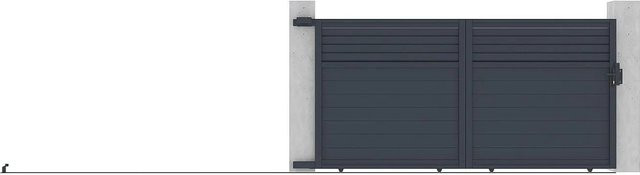 Vente-unique Schiebetor Viazo aus Aluminium in Anthrazitgrau, Breite: 348 cm - Bild 1