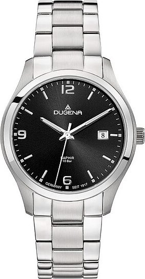 Dugena Herrenuhr Tresor, Quarz, Edelstahl, Schwarz, 39 mm - Bild 1