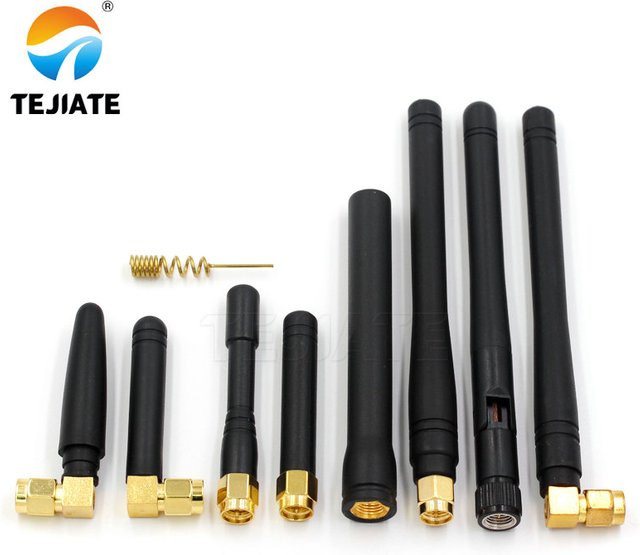TEJIATE RF Koaxial GPRS GSM Antenne in L-Form mit Außen-Gewinde und Innenstift, Schwarz, Länge: 5 cm - Bild 1