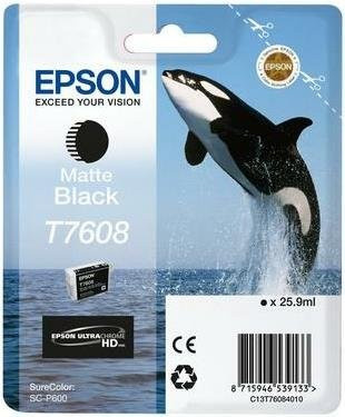 Epson T7608 Original Tintenpatrone Mattschwarz für SureColor SC-P600, 25,9 ml - Bild 1