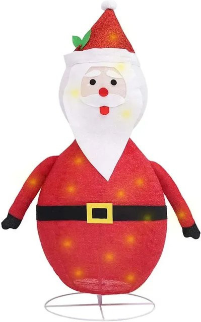 vidaXL Weihnachtsdeko Weihnachtsmann aus Luxus-Stoff mit LED, Höhe: 90 cm - Bild 1