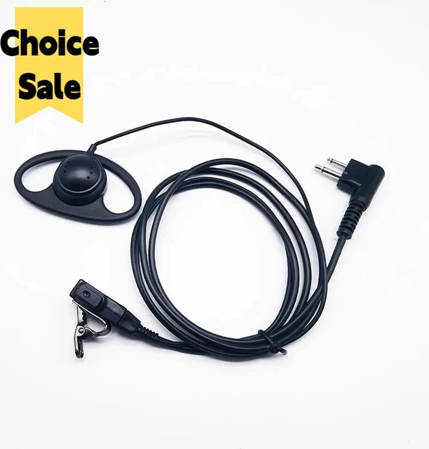 BAOFENG 2-Pin Advanced D-Form Ohrbügel-PTT-Headset mit Mikrofon in Schwarz für Motorola Funkgeräte - Bild 1