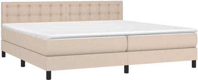 vidaXL Boxspringbett Hybrid mit Taschenfederkern in Cappuccino-Braun, B/T: 200 x 200 cm - Bild 1