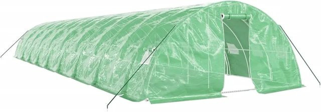 Furnicato Gewächshaus mit Stahlrahmen in Grün, Fläche: 90 m², B/T/H: 18 x 5 x 2,3 m - Bild 1