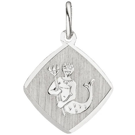 Colfem Anhänger Sternzeichen Wassermann, 925 Sterling Silber, matt, Unisex - Bild 1