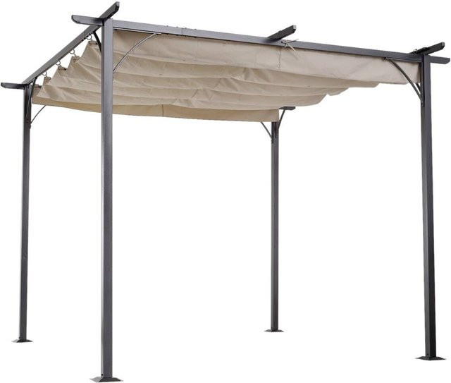 Outsunny Pergola aus Metall in Schwarz mit Polyesterdach B/H/L: 300 x 230 x 300 cm - Bild 1