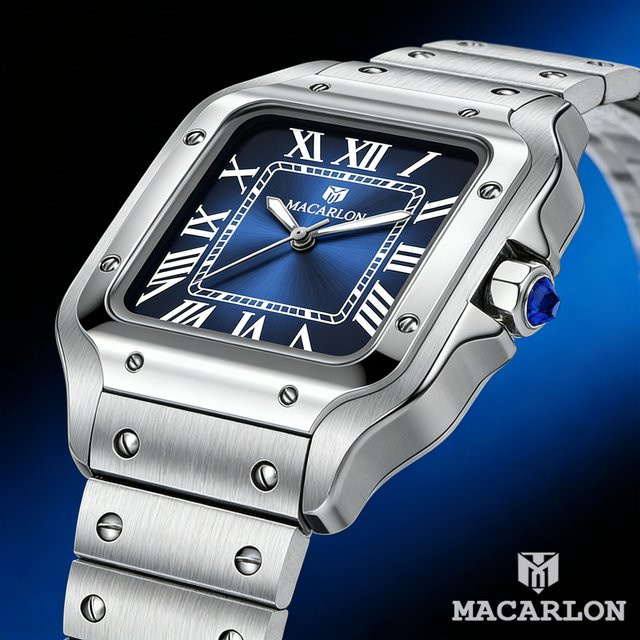 MACARLON Automatikuhr, Edelstahl, Saphirglas, 38 mm, Herren - Bild 1