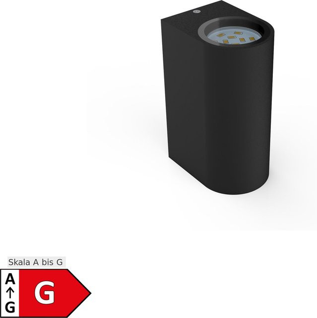 B.K.Licht Außenwandleuchte Volans in Schwarz aus Metall mit LED und Glas für Garten und Außenbereich - Bild 1