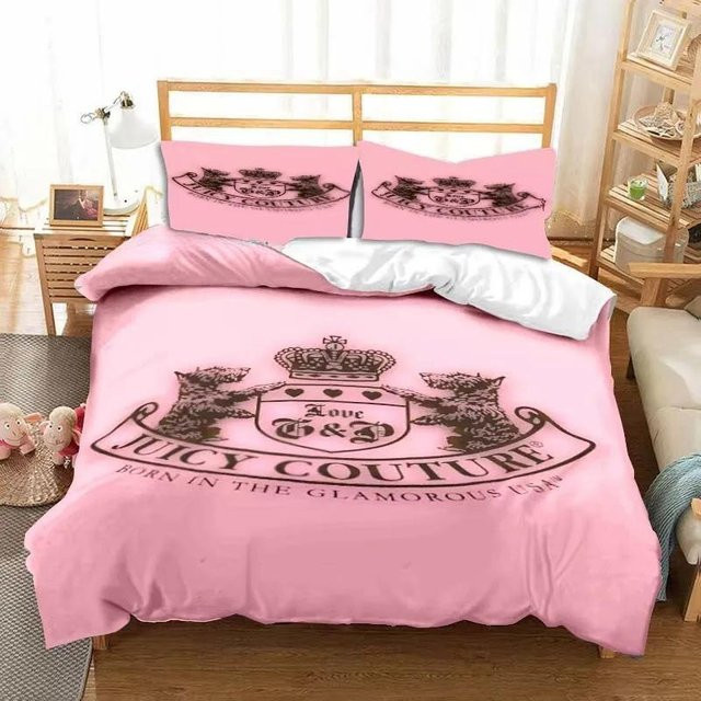 Juicy Couture 3-teiliges Bettwäsche-Set mit 3D-Grafikdesign für Ganzjahresnutzung, King/XL, B: 264 cm, B: 228 cm - Bild 1