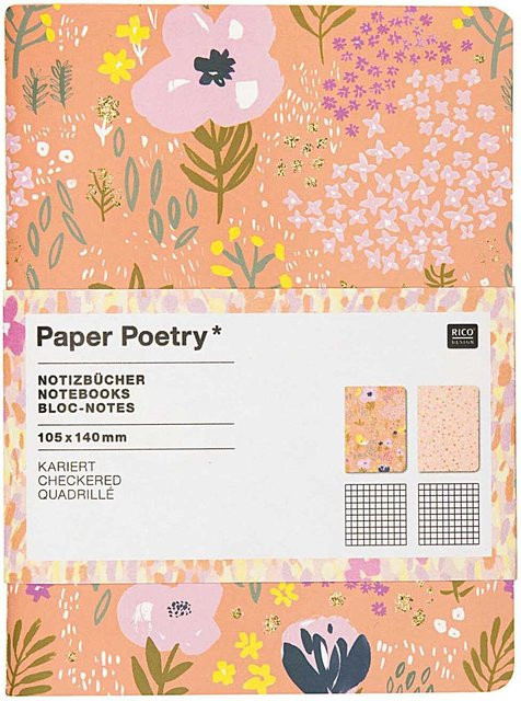 Rico Design Paper Poetry Notizbücher Crafted Nature in Rosa, 2er Set, A6, 80 Seiten - Bild 1