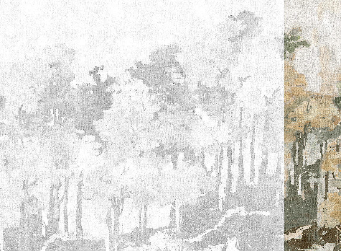 Jannelli & Volpi Mural Funes - Sepia Panel 6 Wandgestaltung in Braun und Multicolour aus Vinyl - Bild 1