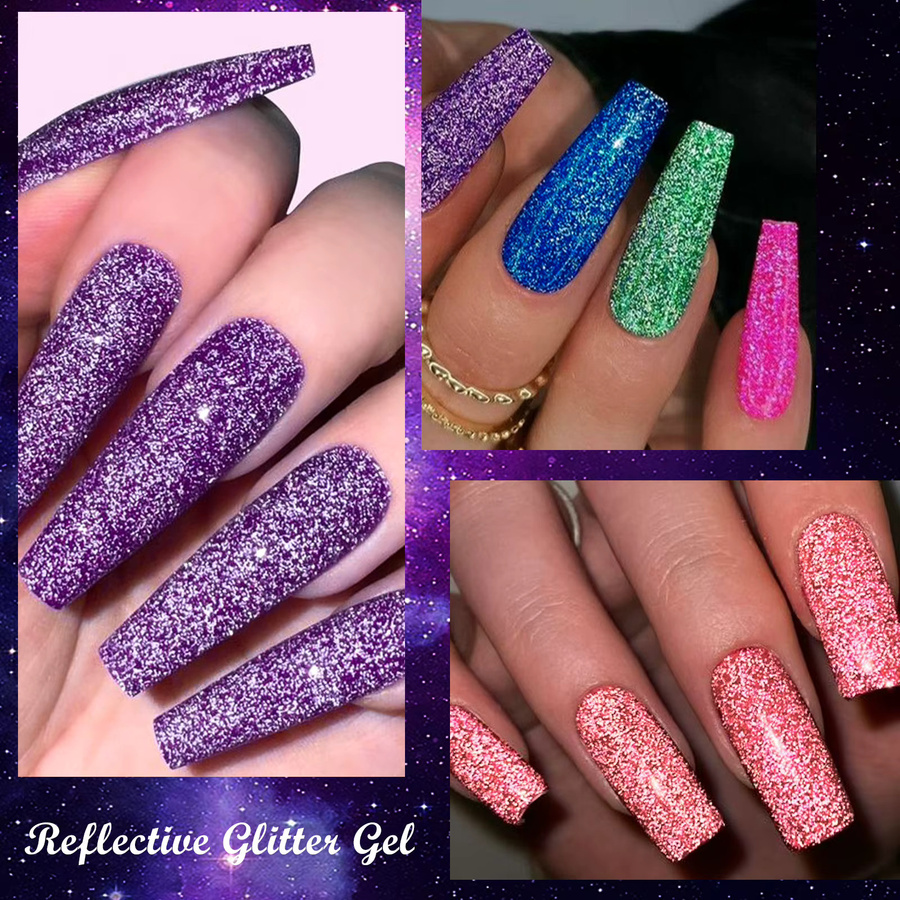 MEET ACROSS Gel Nagellack Set, 8 Stück, fluoreszierend, glänzend - Bild 4