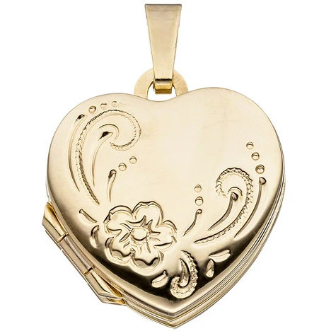 Colfem Herzanhänger Medaillon, 333 Gelbgold, Unisex - Bild 1
