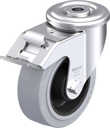 Blickle LER-POEV 100R-FI-SG Stahlblech-Lenkrolle in Silber, Rad-Durchmesser: 100 mm, Tragfähigkeit: 150 kg - Bild 1
